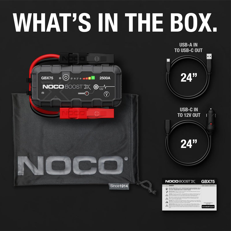 NOCO Boost X GBX75 2500A 12V UltraSafe Lithium Jump Starter