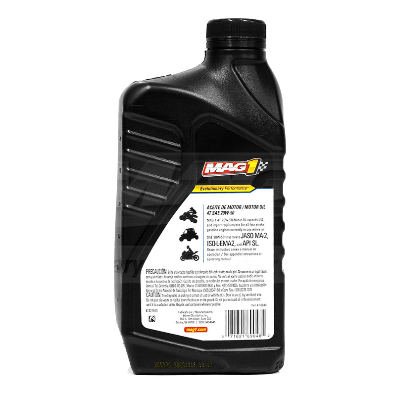 MAG1 4T 20W50 API SN, SL MOTOR OIL 1qt.