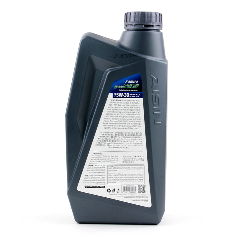 Aisin Engine Oil Fully Synthetic Gas/Diesel SN / CF 5W30 1 Liter