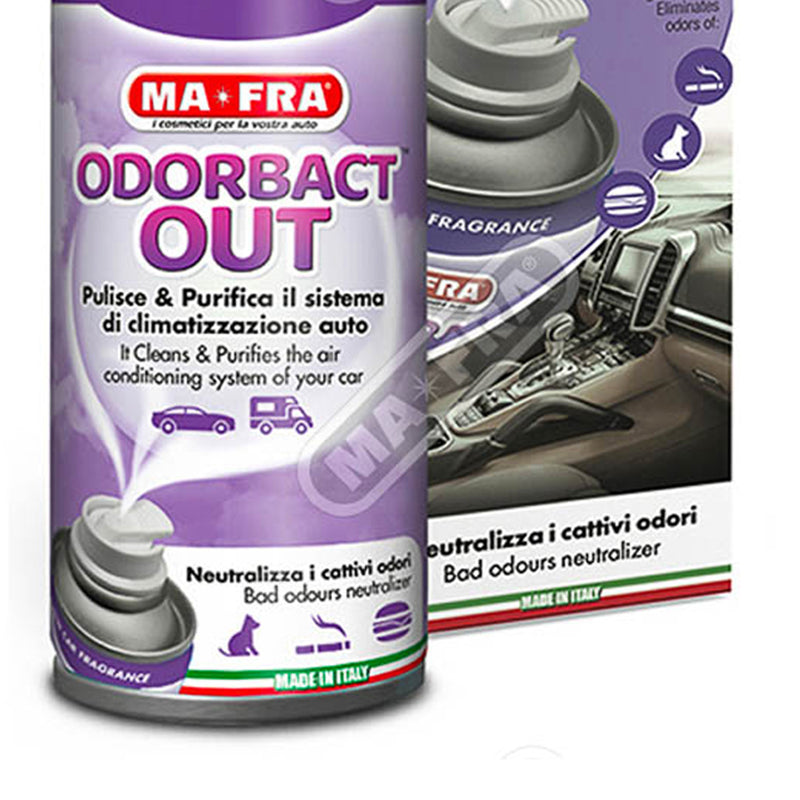 Ma-Fra Odorbact Out Car Aircon Sanitizer in Color Box New Car Scent 150ml