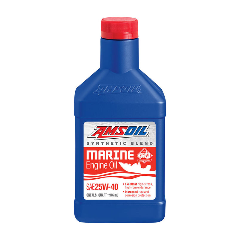 AMSOIL 25W40 Synthetic Blend Marine Engine Oil 1 Quart